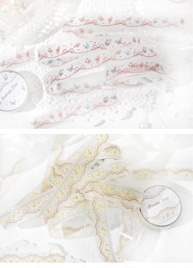 Journal GO 1.5x200cm Fantasy Lace Original Lace Trim PET Tape DIY Scrapbook Card Journaling Planner Decorative Masking Tape