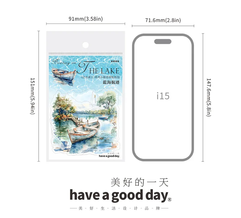 20pcs/1lot Kawaii Scrapbook Sticker canoeing on the lake Scrapbooking Supplies Planner Decorative Craft Stationery Sticker