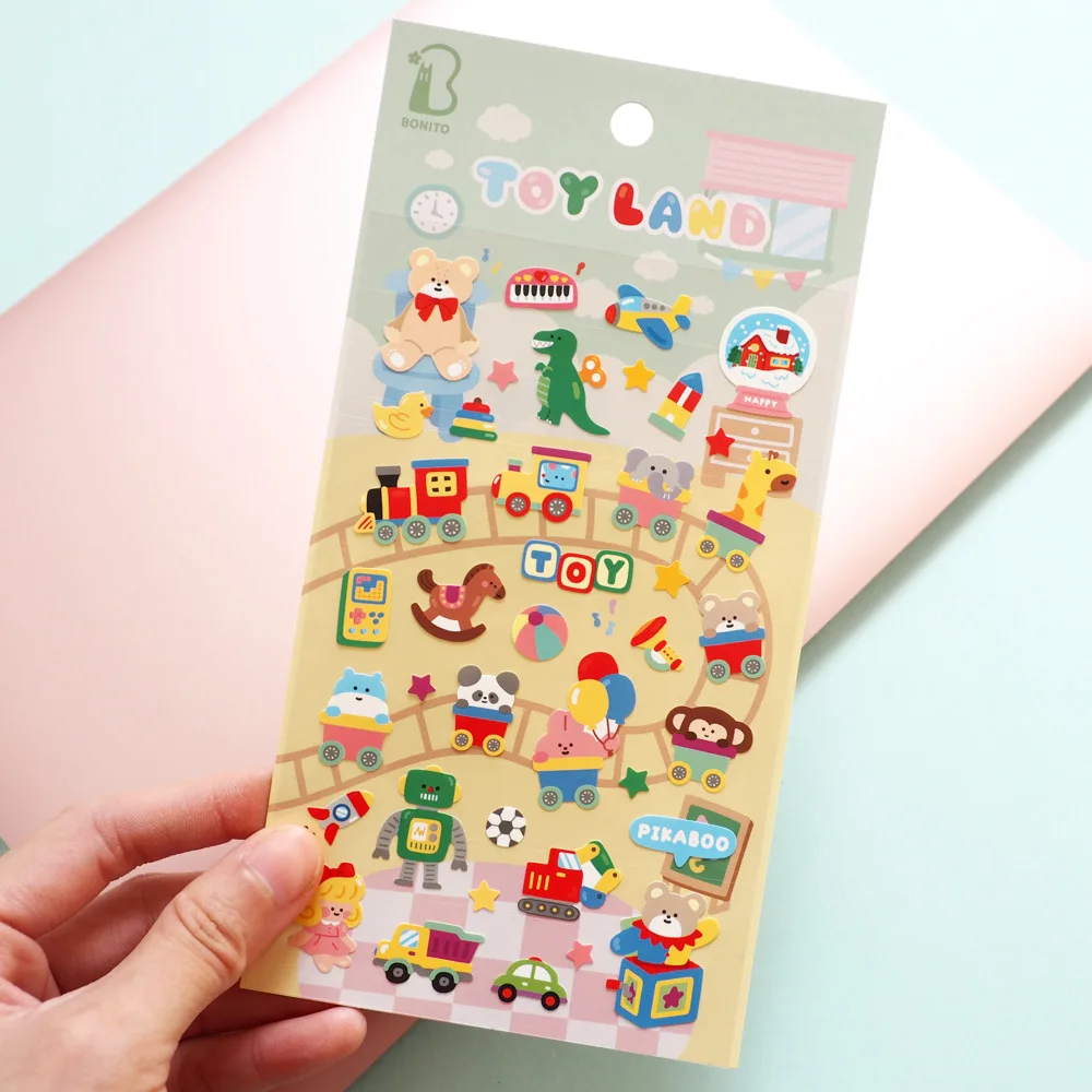 Korean Import Original BONITO Playground Cartoon Paper Stickers Scrapbooking Diy Journal Diary Sticker Cute Decor Gift