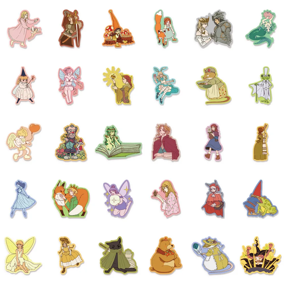 30PCS Fairy Tale Fun Graffiti Stickers DIY Handbooks Luggage Skateboarding Motorcycle Notebook Waterproof Stickers