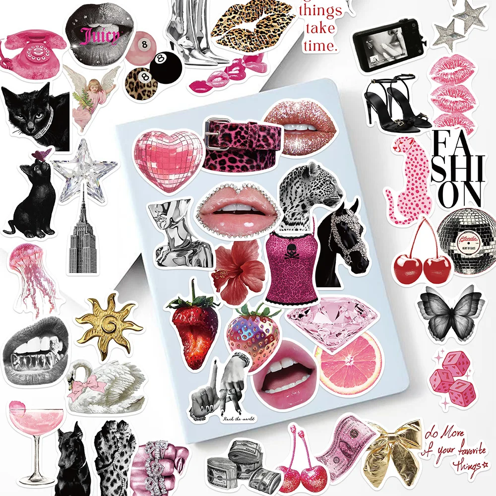 10/30/50PCS Sweet Cool Y2K Hot Girl Retro Punk Aesthetics Stickers Laptop Skateboard Scrapbooking Phone Luggage Sticker
