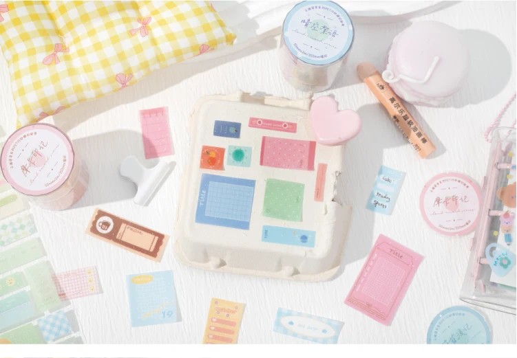 Journal GO 5x200cm Label Mark Daily PET Tape Vintage Stickers for Journal Scrapbooking Planner Decoration Masking Tape Sticker