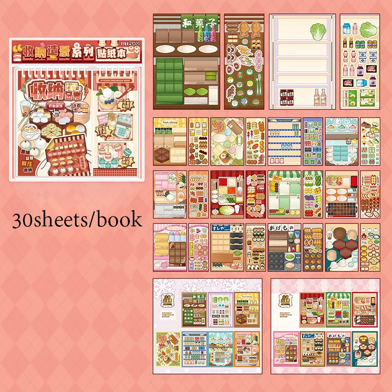 Mr. Paper 30pcs Organized Daily Sticker Book, Life Theme Journal Supplies, Multi-Function Collage Decor, Creative Stationery
