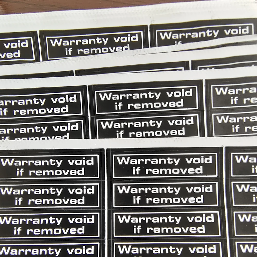 70pcs 34x9mm WARRANTY VOID IF REMOVED Brittle Paper Security Seal Open Indicator Tamper Evident Removal Proof Protection Label