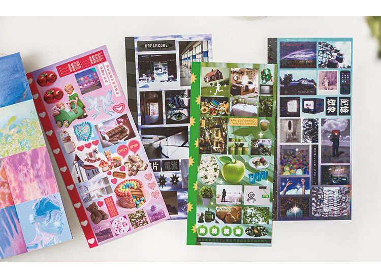 30 Pages Cute Japanese Style Cut Film Sticker Book Y2K Sticker Journal Handbook Scrapbooking Kawaii Decoration Sticker Gift