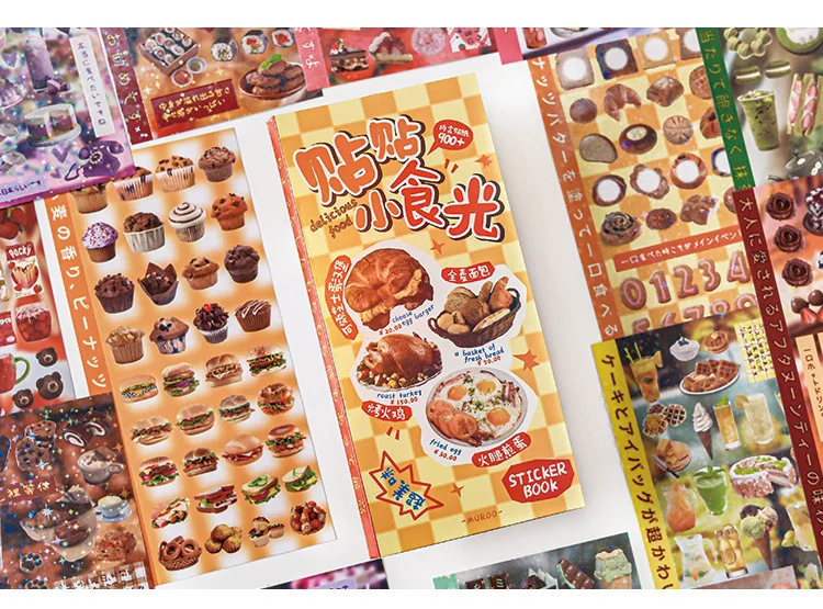 30 Pages Cute Japanese Style Cut Film Sticker Book Y2K Sticker Journal Handbook Scrapbooking Kawaii Decoration Sticker Gift