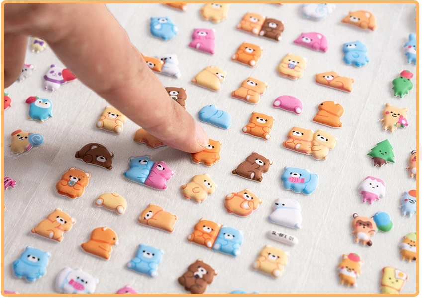 4 pcs/lot Happy Animals Party Kawaii 3D Stickers Scrapbooking DIY Journal Stationery Sticker Decor Aesthetic Art Supplies