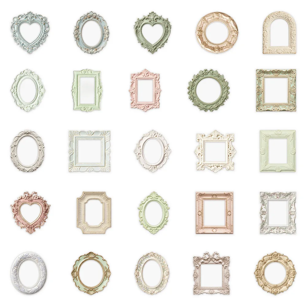 10/30/50 PCS Retro Album Painting Frame Sticker Bag Old Years Trace Creative DIY Scrapbooking Collages Decorative Materials