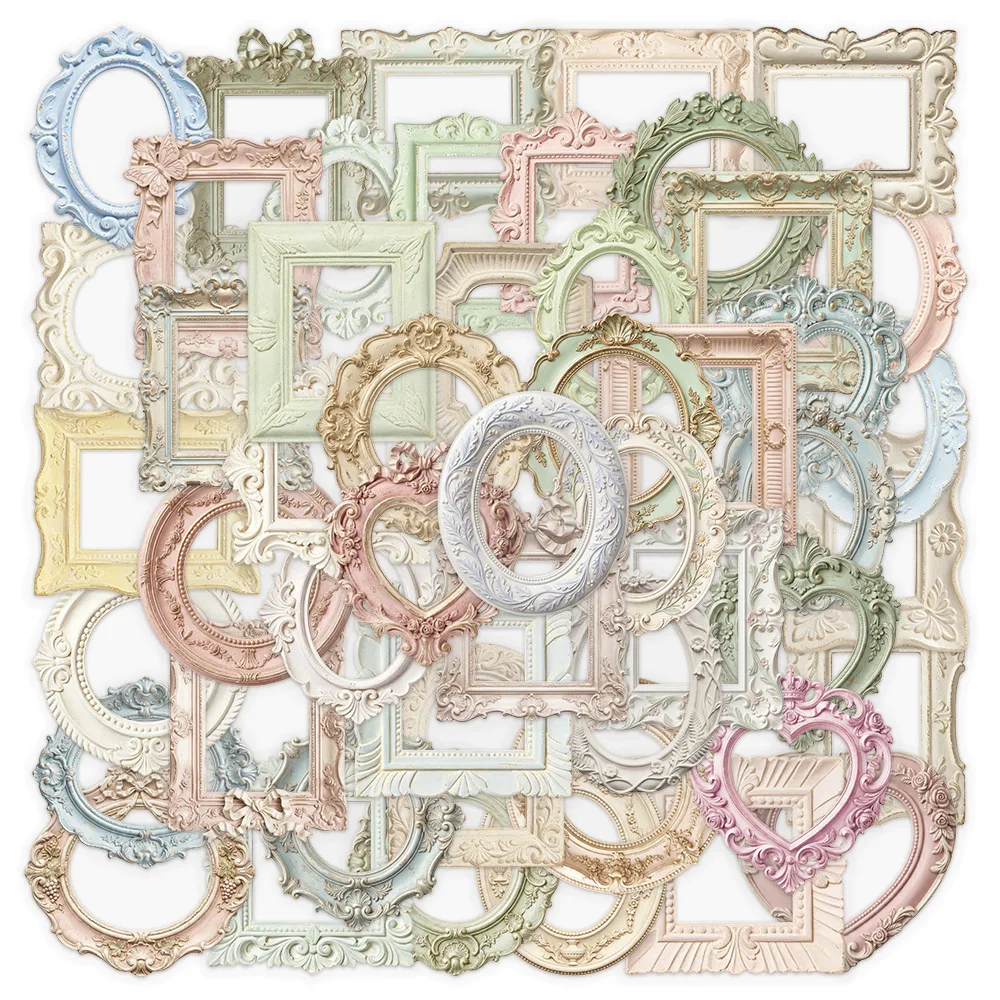 10/30/50 PCS Retro Album Painting Frame Sticker Bag Old Years Trace Creative DIY Scrapbooking Collages Decorative Materials