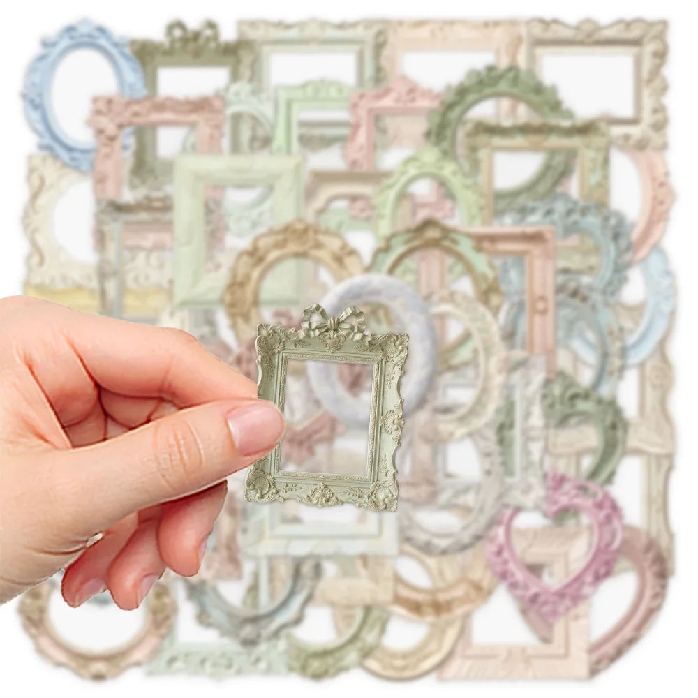 10/30/50 PCS Retro Album Painting Frame Sticker Bag Old Years Trace Creative DIY Scrapbooking Collages Decorative Materials