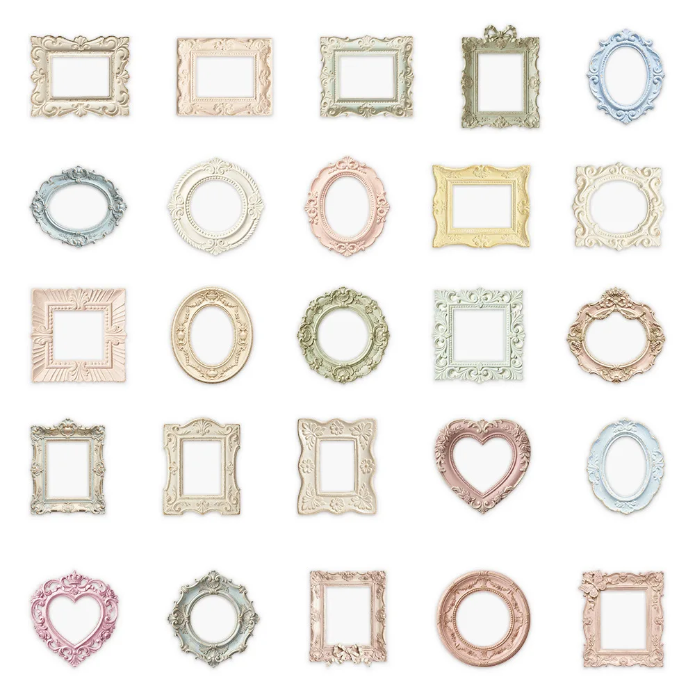 10/30/50 PCS Retro Album Painting Frame Sticker Bag Old Years Trace Creative DIY Scrapbooking Collages Decorative Materials