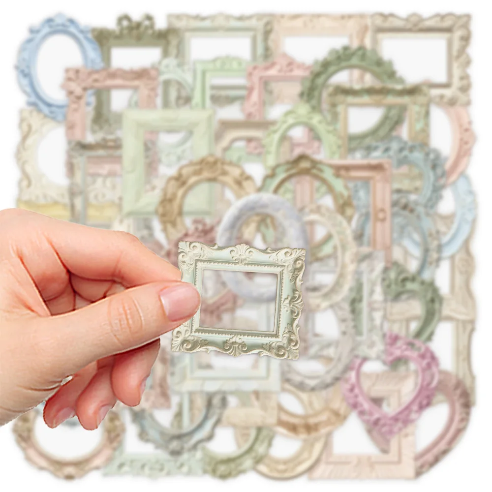 10/30/50 PCS Retro Album Painting Frame Sticker Bag Old Years Trace Creative DIY Scrapbooking Collages Decorative Materials