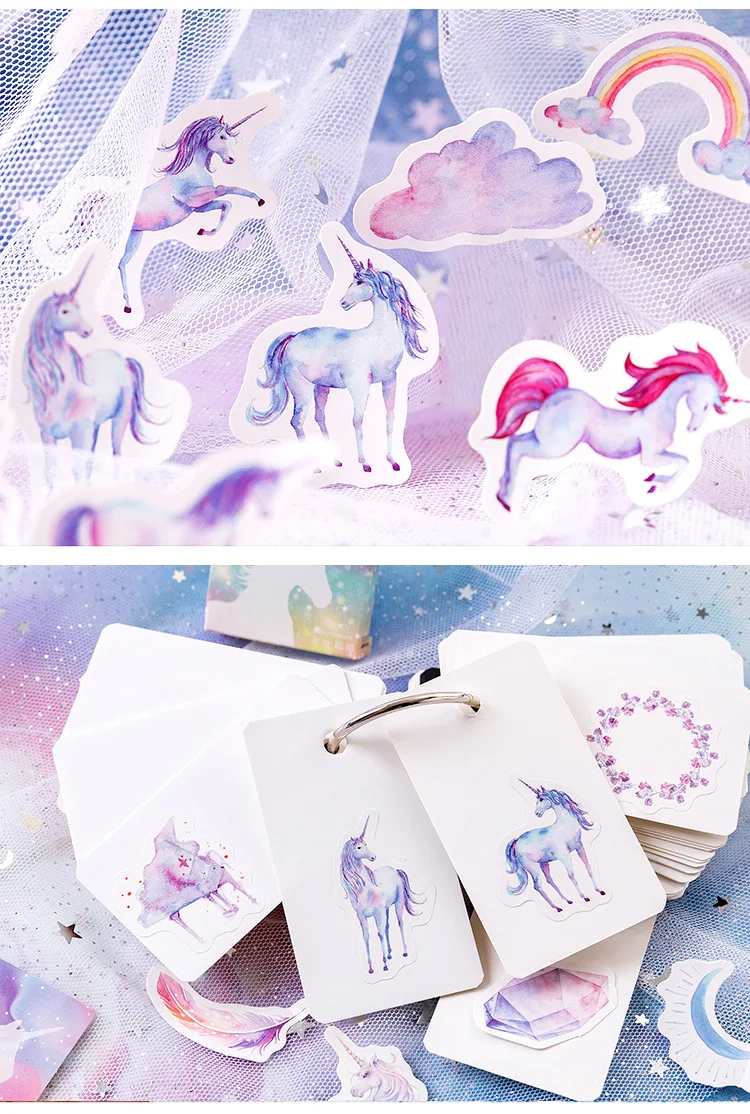 46pcs Kawaii Flower Poetry Stickers Cute Diary Labels DIY Scrapbooking Stationery Decorations