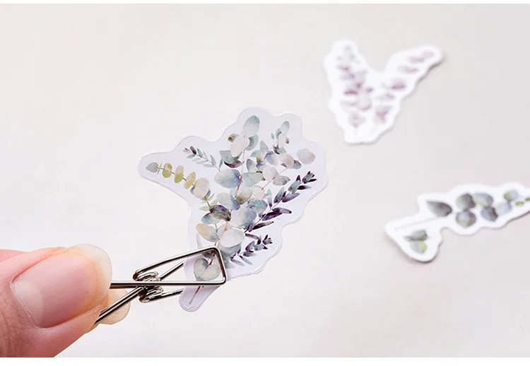 46pcs Kawaii Flower Poetry Stickers Cute Diary Labels DIY Scrapbooking Stationery Decorations