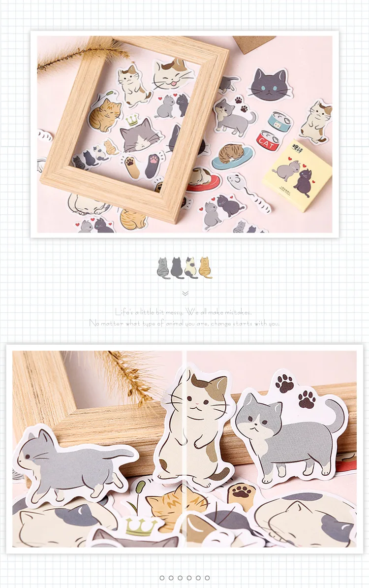46pcs Kawaii Flower Poetry Stickers Cute Diary Labels DIY Scrapbooking Stationery Decorations