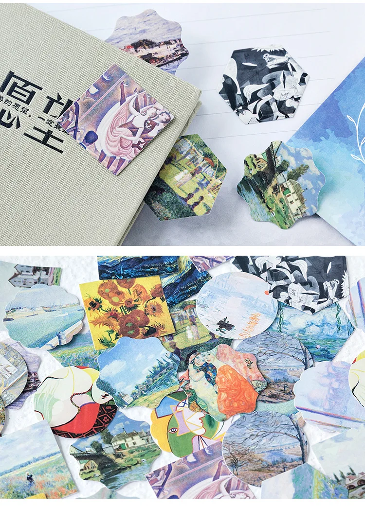 46pcs Kawaii Flower Poetry Stickers Cute Diary Labels DIY Scrapbooking Stationery Decorations