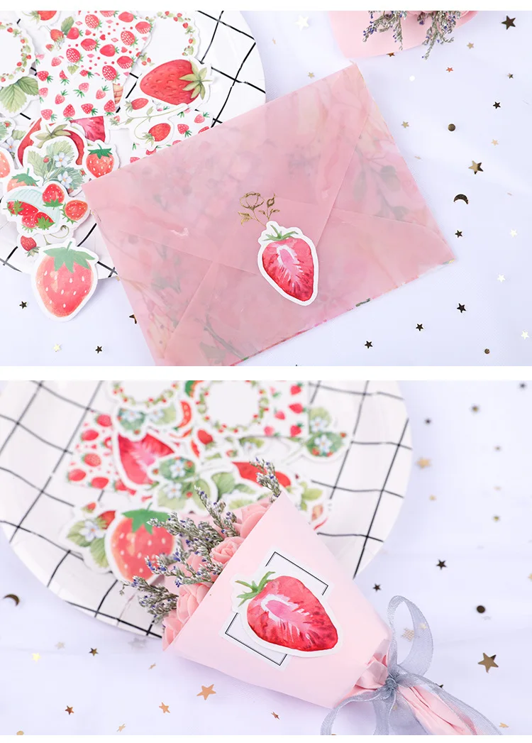 46pcs Kawaii Flower Poetry Stickers Cute Diary Labels DIY Scrapbooking Stationery Decorations