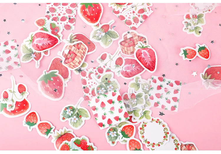 46pcs Kawaii Flower Poetry Stickers Cute Diary Labels DIY Scrapbooking Stationery Decorations