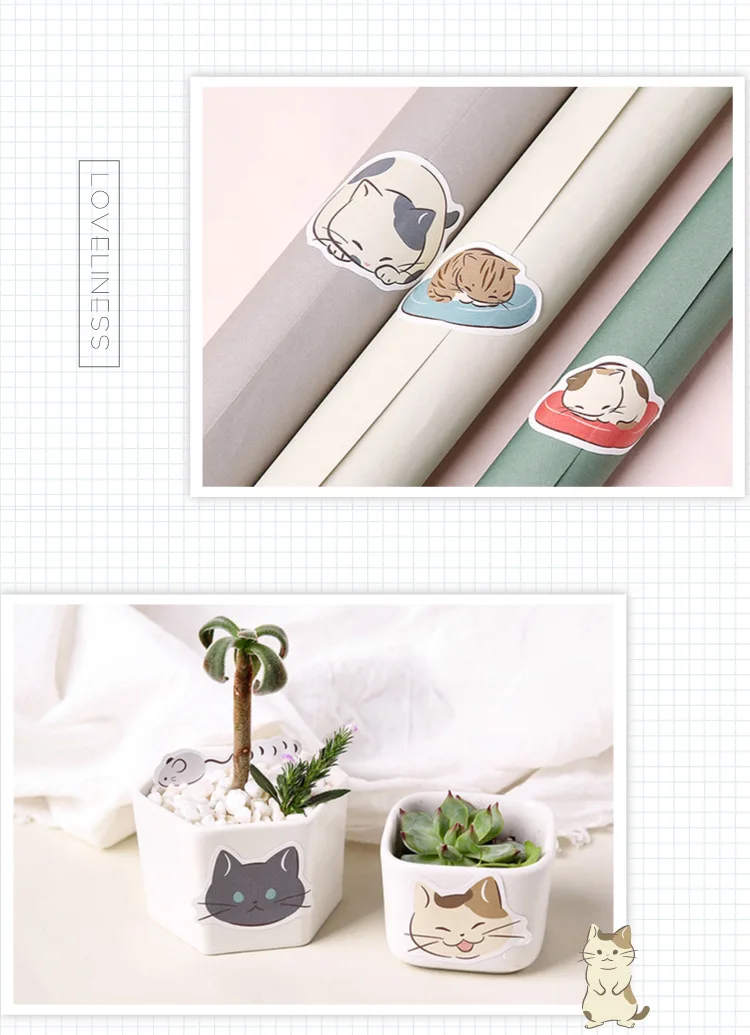 46pcs Kawaii Flower Poetry Stickers Cute Diary Labels DIY Scrapbooking Stationery Decorations