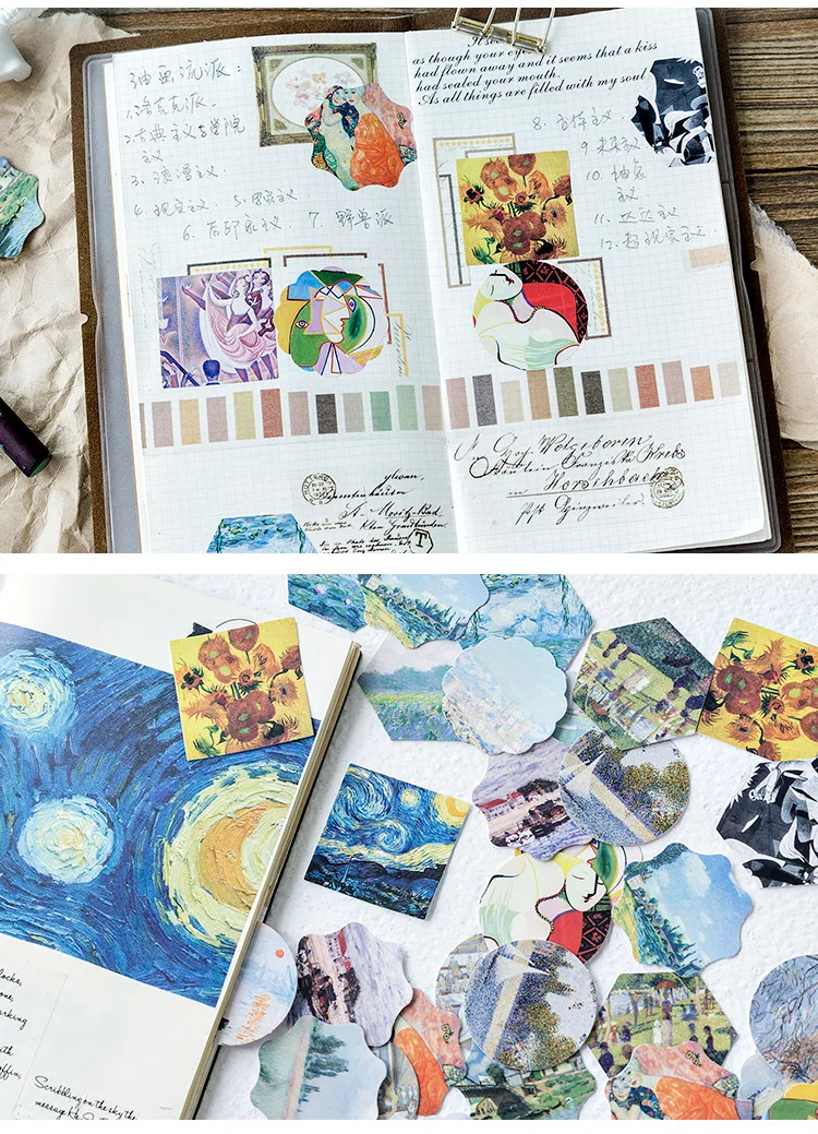 46pcs Kawaii Flower Poetry Stickers Cute Diary Labels DIY Scrapbooking Stationery Decorations