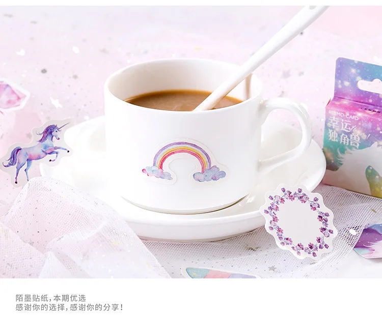 46pcs Kawaii Flower Poetry Stickers Cute Diary Labels DIY Scrapbooking Stationery Decorations