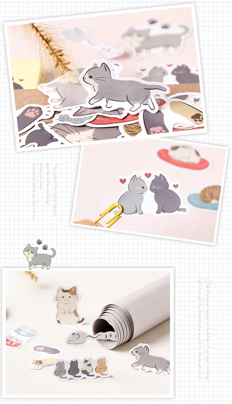 46pcs Kawaii Flower Poetry Stickers Cute Diary Labels DIY Scrapbooking Stationery Decorations
