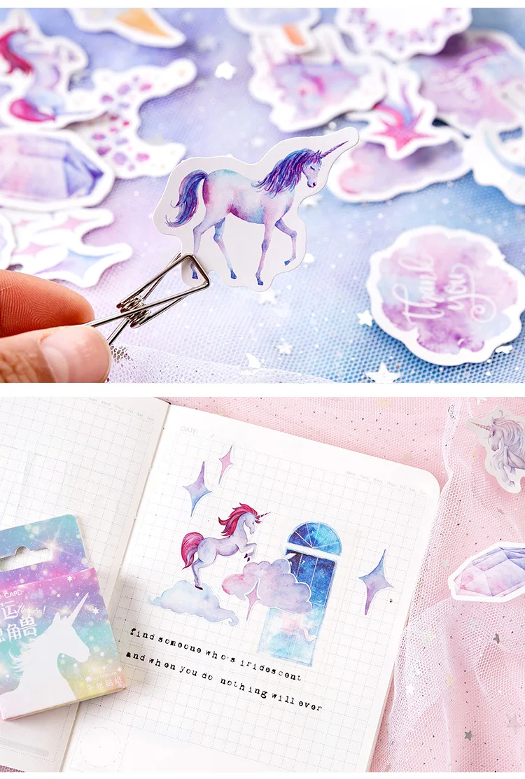 46pcs Kawaii Flower Poetry Stickers Cute Diary Labels DIY Scrapbooking Stationery Decorations