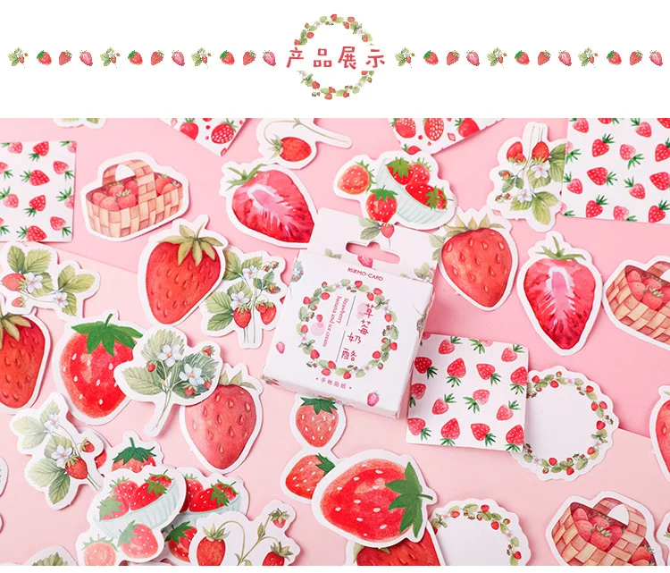 46pcs Kawaii Flower Poetry Stickers Cute Diary Labels DIY Scrapbooking Stationery Decorations