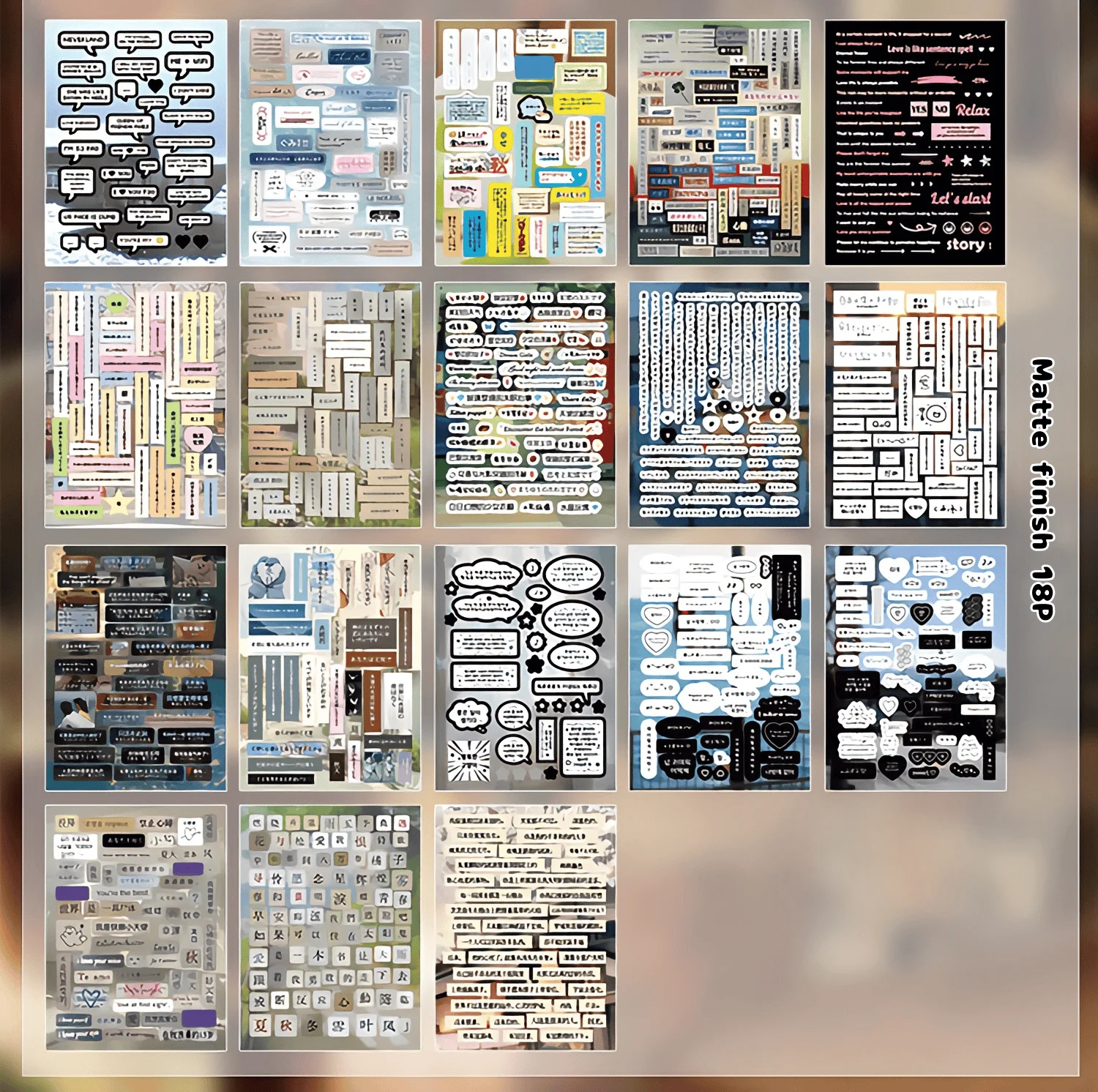 45P Die Cut Showa Retro Japanese Sticker Book β 1300+ Cute Deco Items Glossy, Glittery, & Matte Finishes - Journaling, Crafting