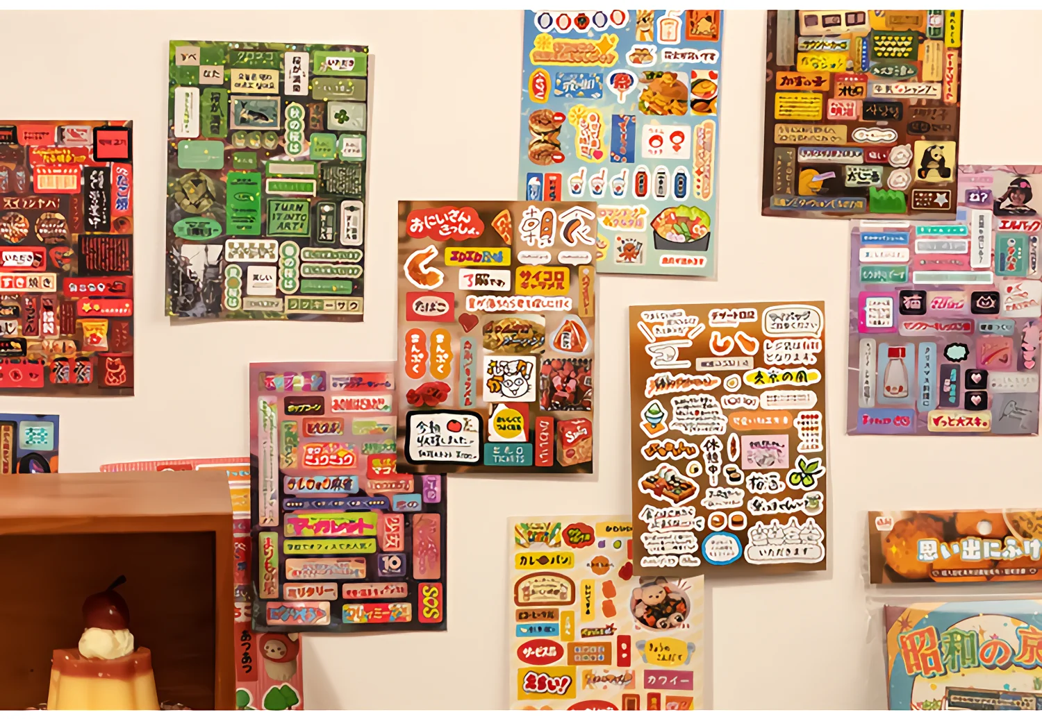 45P Die Cut Showa Retro Japanese Sticker Book β 1300+ Cute Deco Items Glossy, Glittery, & Matte Finishes - Journaling, Crafting