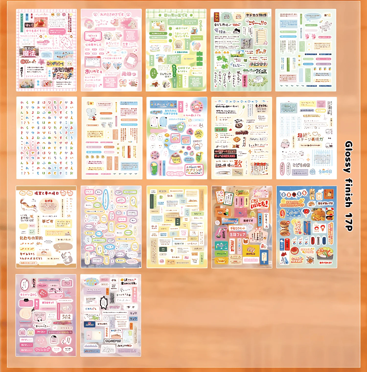 45P Die Cut Showa Retro Japanese Sticker Book β 1300+ Cute Deco Items Glossy, Glittery, & Matte Finishes - Journaling, Crafting