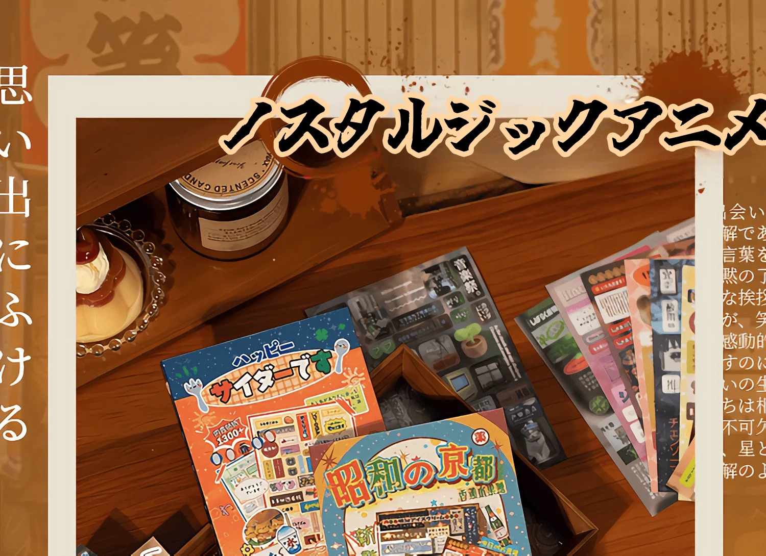 45P Die Cut Showa Retro Japanese Sticker Book β 1300+ Cute Deco Items Glossy, Glittery, & Matte Finishes - Journaling, Crafting