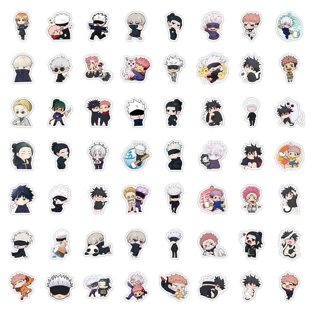 30/60/180pcs Cartoon Jujutsu Kaisen Stickers DIY Laptop Stationery Skateboard Kids Cool Sticker Itadori Yuji Satoru Gojo Anime