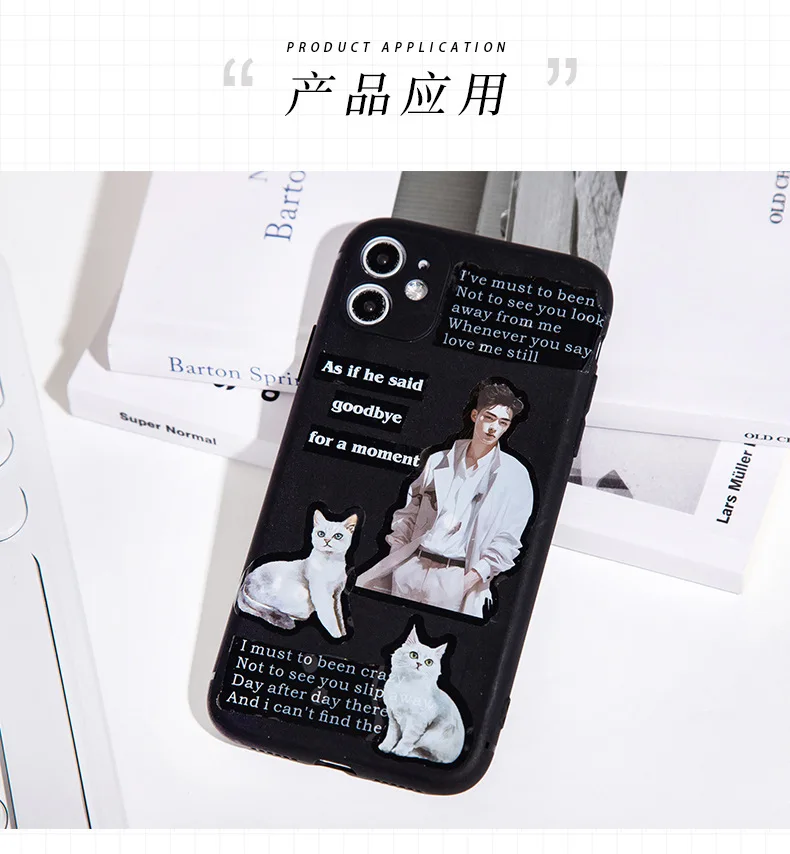20pcs/1lot kawaii Stationery Sticker Cat Whispering Boy junk journal Decorative Scrapbooking DIY Craft Sticker