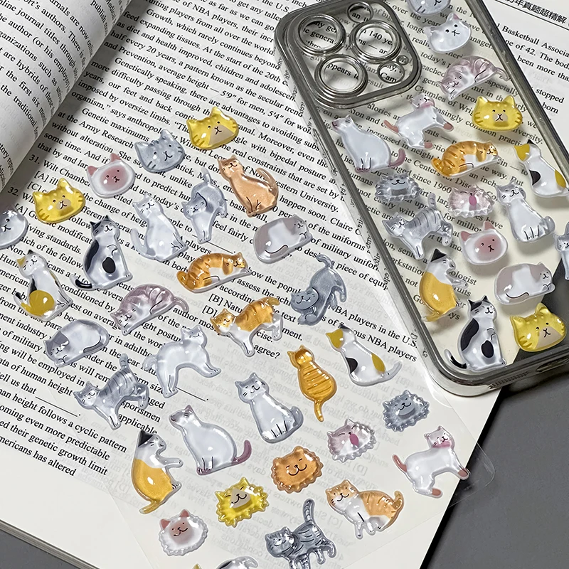 Korean Import Original NEKONI Cartoon Animals Panda Cats 3D Relief Stickers Scrapbooking Diy Journal Cute Stationery Sticker