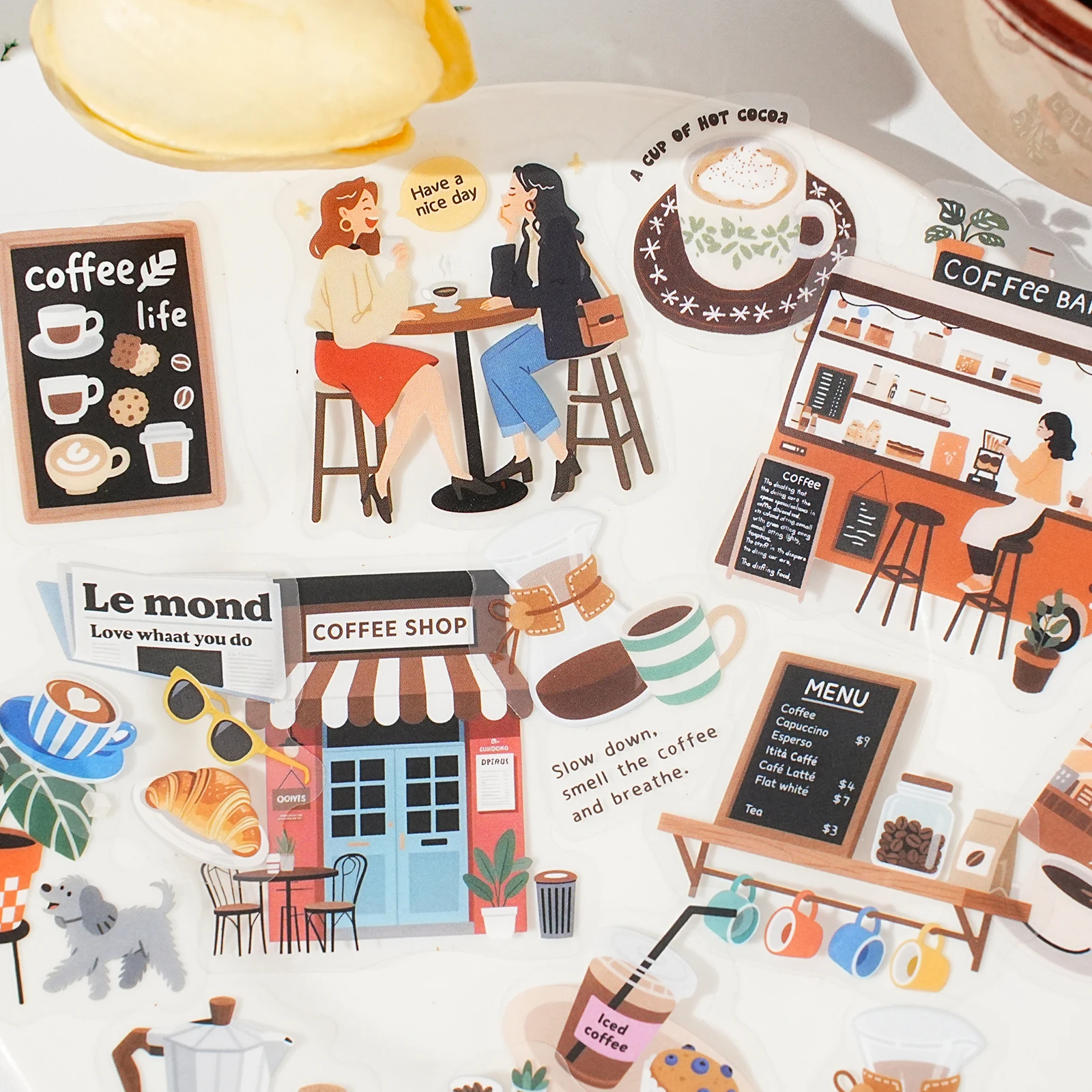 Etori Life Brighten Your Daily Series Korean-Style Ins Character Life Cute Pattern Stickers for Decorating Laptops, Phone Cases, Suitcases, Water Bottles, Photo Albums, Poster Albums, Student Stationery Decorations, Children's Stickers, Small Gifts, Special-Shaped Die-Cutting, Easy to Carry