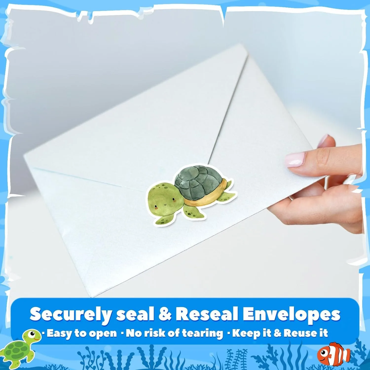 500Pcs /1 Rolls 2.5cm/1inch Aliens of mMarine Animals Sticker Decoration Gift Box Sticker Label Stationery Sticker