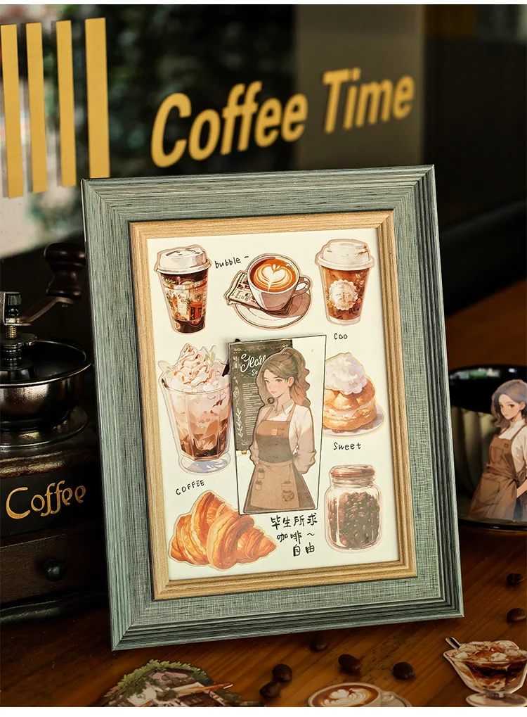 20pcs/1lot Kawaii Stationery Stickers Coffee Talk Collection Diary Decorative Stickers Scrapbooking