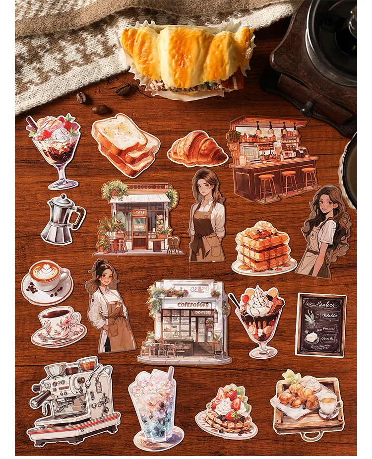 20pcs/1lot Kawaii Stationery Stickers Coffee Talk Collection Diary Decorative Stickers Scrapbooking