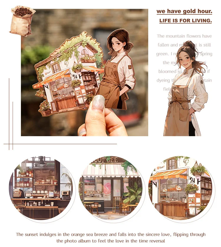 20pcs/1lot Kawaii Stationery Stickers Coffee Talk Collection Diary Decorative Stickers Scrapbooking
