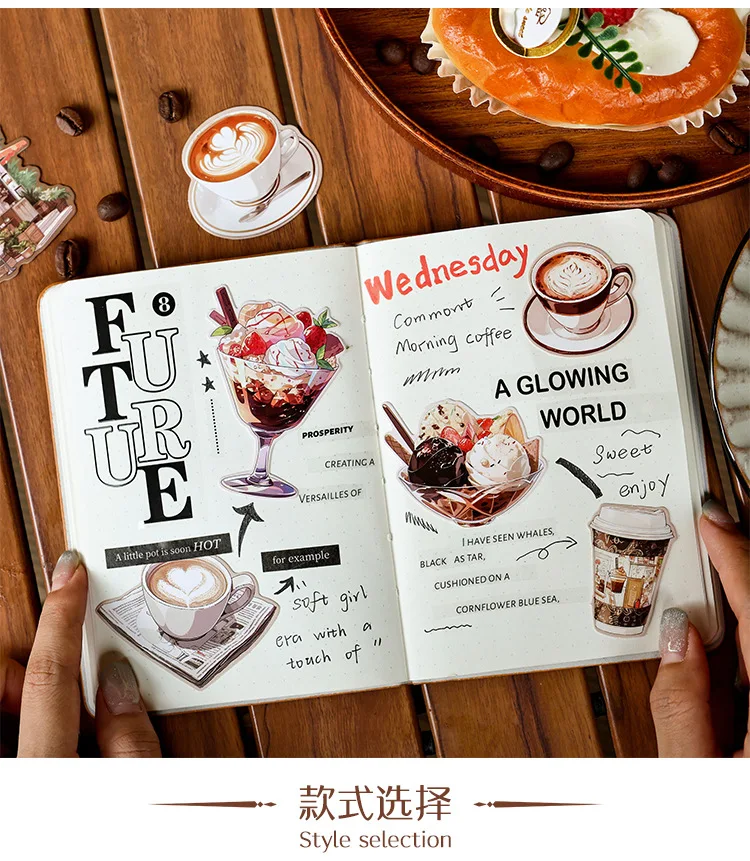 20pcs/1lot Kawaii Stationery Stickers Coffee Talk Collection Diary Decorative Stickers Scrapbooking