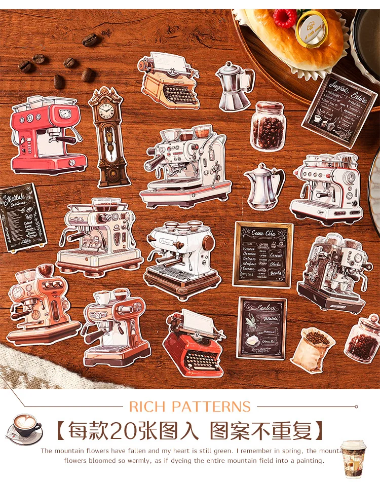 20pcs/1lot Kawaii Stationery Stickers Coffee Talk Collection Diary Decorative Stickers Scrapbooking