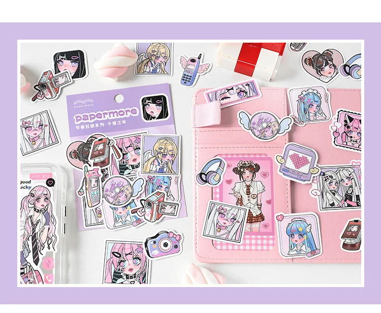 20pcs/lot Kawaii Scrapbook Stickers Girls Rhapsody Scrapbooking Supplies diary Planner Decorative Craft Stationery Sticker