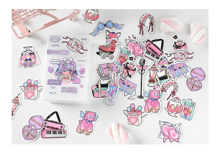 20pcs/lot Kawaii Scrapbook Stickers Girls Rhapsody Scrapbooking Supplies diary Planner Decorative Craft Stationery Sticker