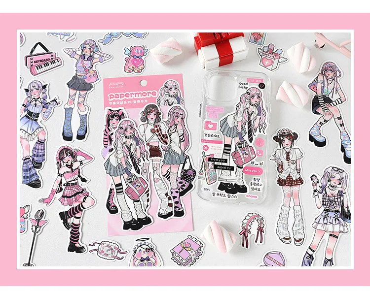 20pcs/lot Kawaii Scrapbook Stickers Girls Rhapsody Scrapbooking Supplies diary Planner Decorative Craft Stationery Sticker
