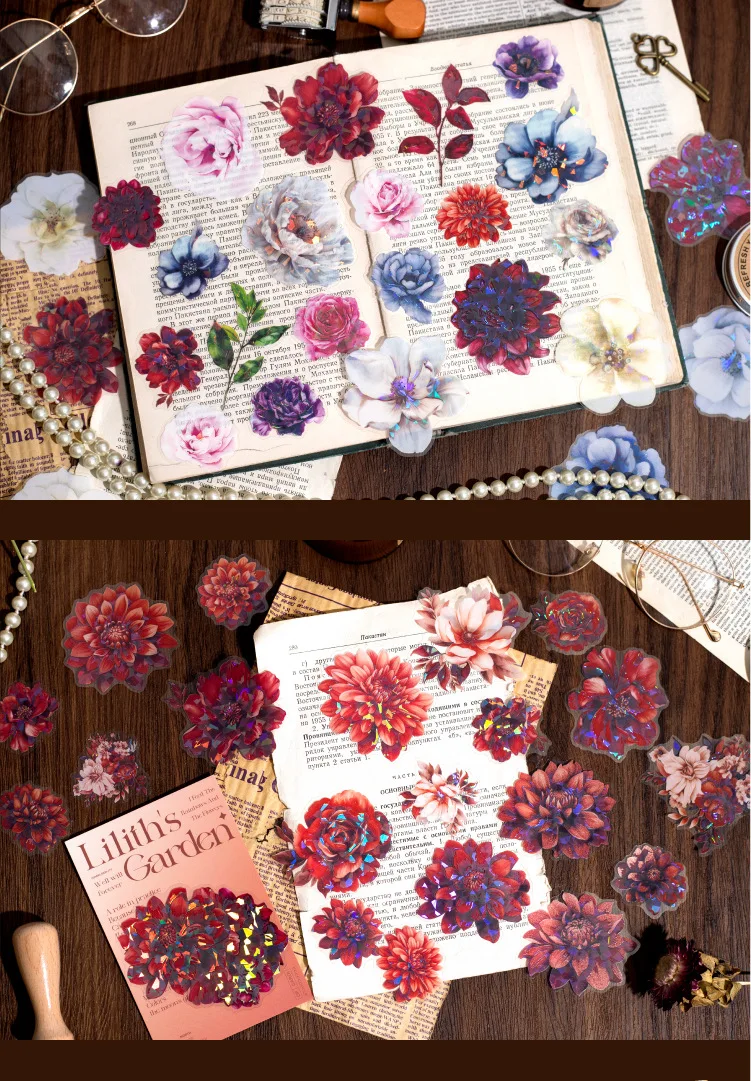 50pcs/lot Kawaii Stationery Stickers Lilith's Garden Diary Planner Decorative Sticker Scrapbooking Journal Craft Sticker