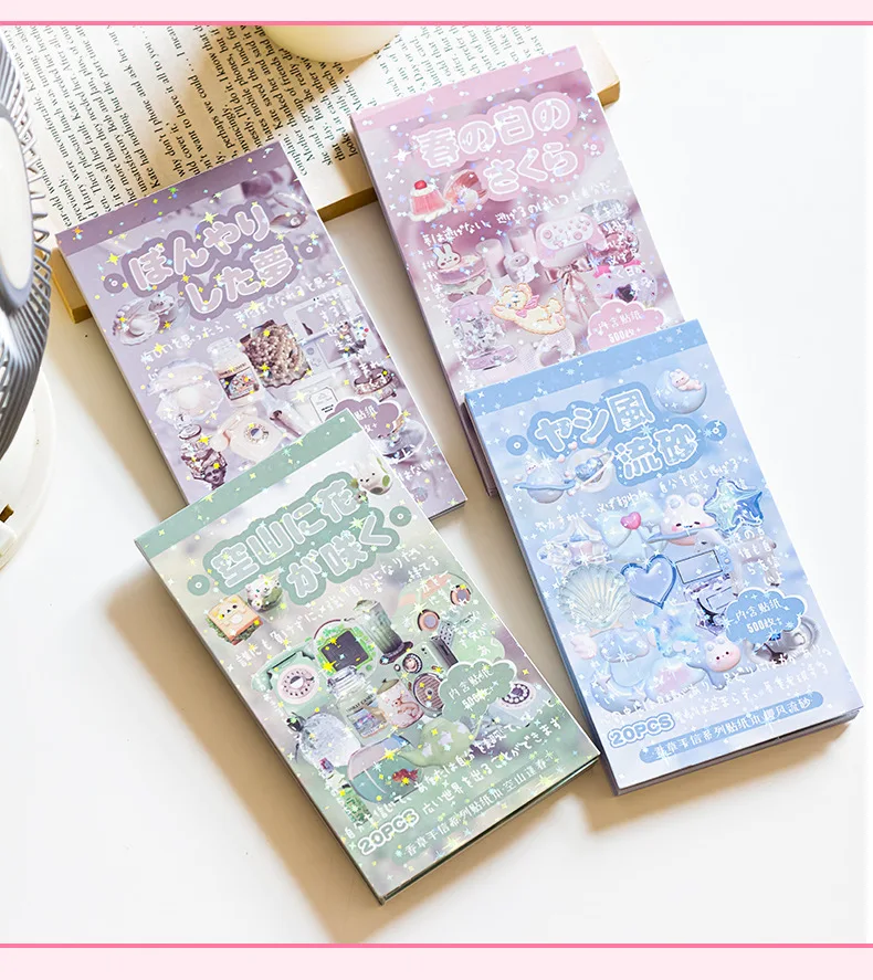 Kawaii Vanilla Handletter Series Glitter Die Cutting Stickers Book DIY Diary Scrapbook Stationery Decorative Stickers