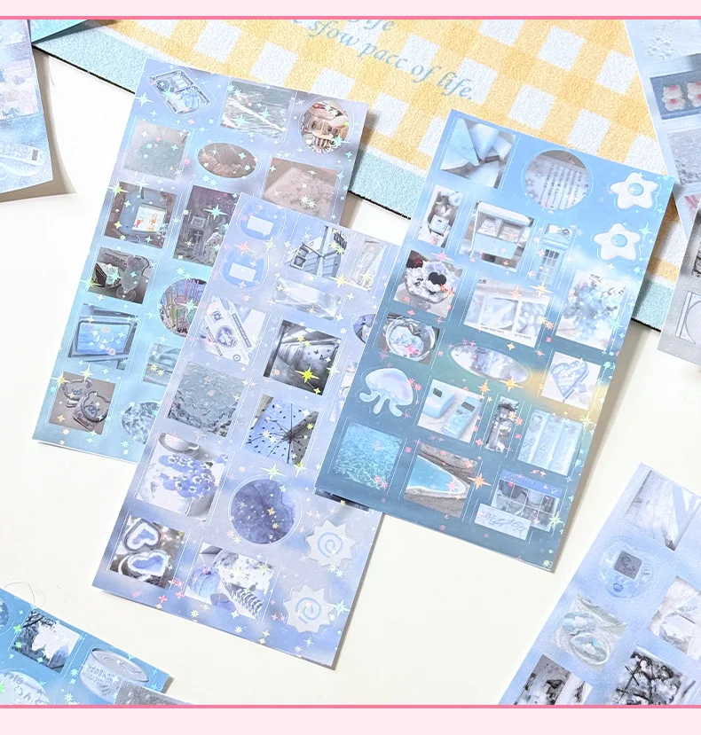 Kawaii Vanilla Handletter Series Glitter Die Cutting Stickers Book DIY Diary Scrapbook Stationery Decorative Stickers