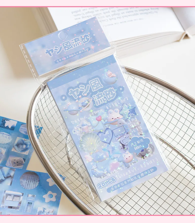 Kawaii Vanilla Handletter Series Glitter Die Cutting Stickers Book DIY Diary Scrapbook Stationery Decorative Stickers