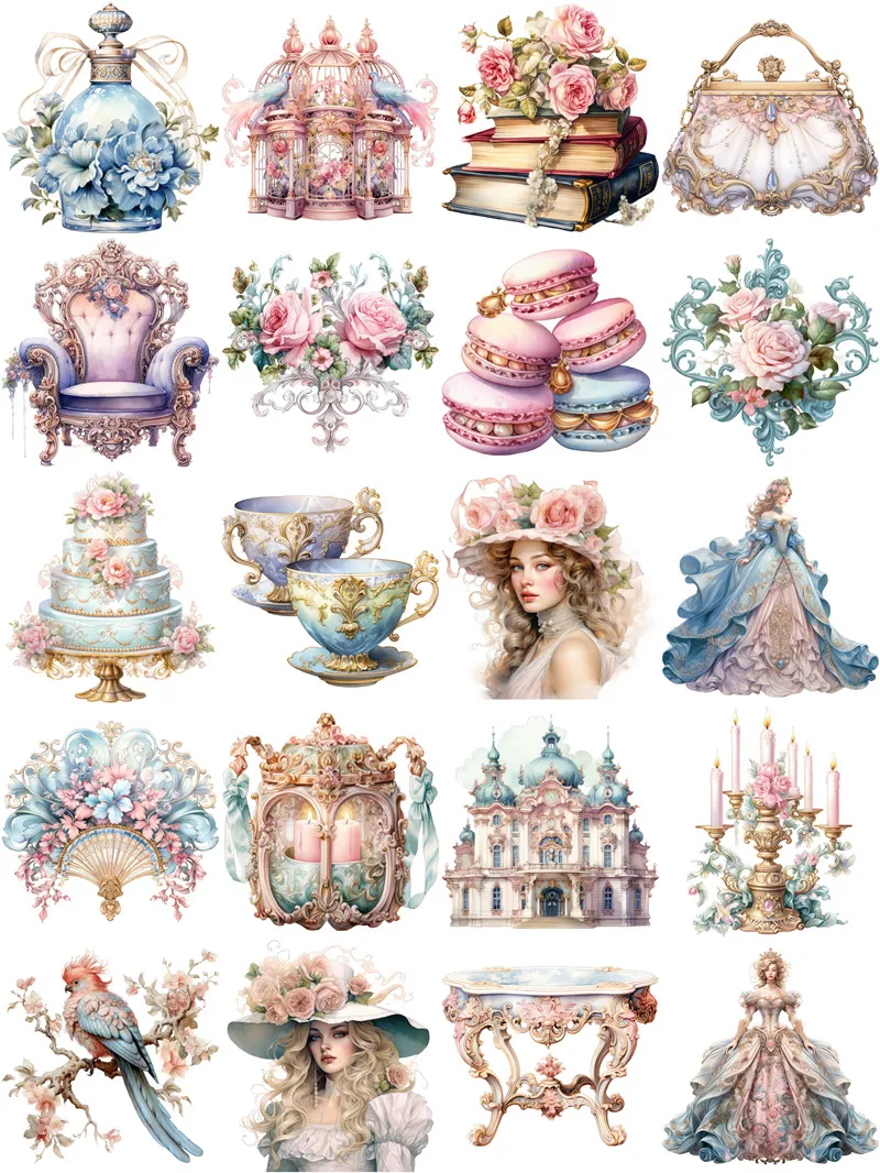 20Pcs/Pack Palace Girls Sticker DIY Craft Scrapbooking Album Junk Journal Decorative Stickers